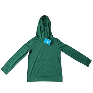 DSG boys moisture wicking hoodie deep green Heather size M 10-12 NWT